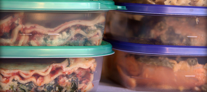 leftovers in plastic containers